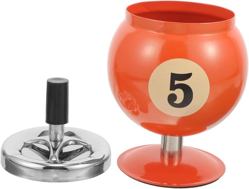 طفاية تلقائية على شكل كرة البلياردو لسلة الرماد حامل الرماد للمكتب والهواء الطلق - Image 1